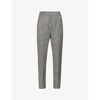 Alexander Mcqueen Houndstooth Crop Cigarette Trousers In Black Ivory