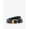 Coach C-plaque Leather Belt In B4/black
