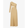 CAMILLA AND MARC CAMILLA AND MARC WOMEN'S SAGE JAVIER ASYMMETRIC-NECKLINE COTTON-BLEND KNITTED MAXI DRESS,61324160
