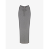 Skims Soft Lounge Ruched Stretch-jersey Maxi Skirt In Heather Gray