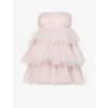 Rotate Birger Christensen Carlosa Embellished Tulle Mini Dress In Delicacy