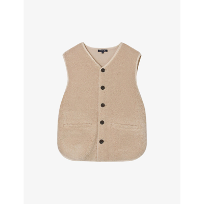 Soeur Fusil Teddy-textured Faux-fur Gilet In Ecru