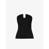 CAMILLA AND MARC CAMILLA AND MARC WOMENS BLACK DELFINA SLIM-FIT RECYCLED VISCOSE-BLEND KNITTED TOP,61324498