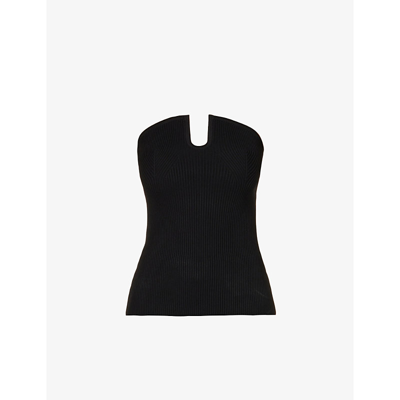 Camilla And Marc Delfina Slim-fit Recycled Viscose-blend Knitted Top In Black