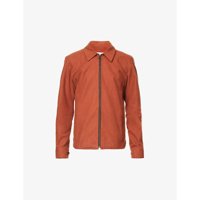 Peregrine Langford Brushed-texture Regular-fit Cotton Jacket In Orange