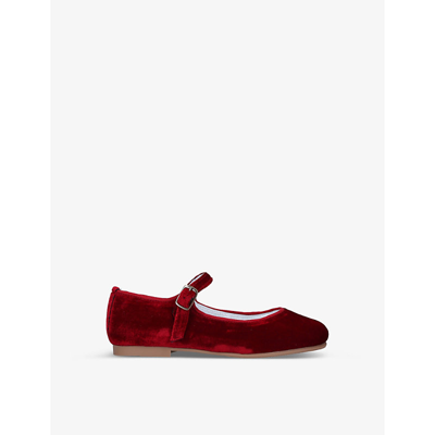 Papouelli Kids' Avery Velvet Shoes In Red