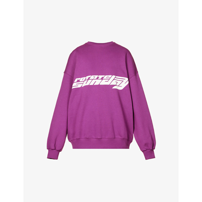 Rotate Birger Christensen Rotate Holiday Logo Printed Crewneck Sweatshirt In Purple