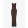 Skims Soft Lounge Ribbed Stretch-jersey Nightdress In Cocoa