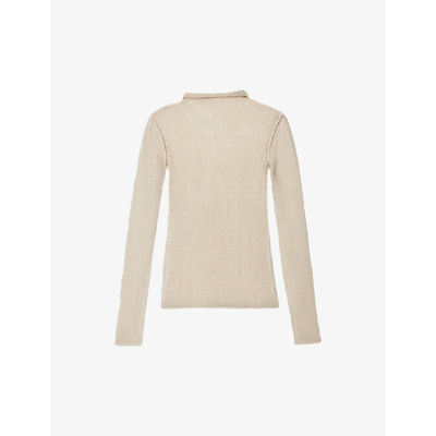 Camilla And Marc Micro Chain-knit Organic Cotton-blend Top In Sage