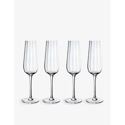 Villeroy & Boch Rose Garden Glass Champagne Flutes Set Of Four