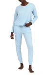 Papinelle Super Soft Waffle Weave Pajamas In Cloud Blue