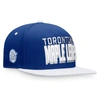 Fanatics Branded Blue/white Toronto Maple Leafs Heritage Retro Two-tone Snapback Hat In Blue