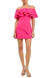 Endless Rose Ruffle Off The Shoulder Minidress In Fuchsia