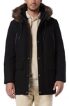 Andrew Marc Dawson Water Resistant Jacket With Faux Fur Trim In Black