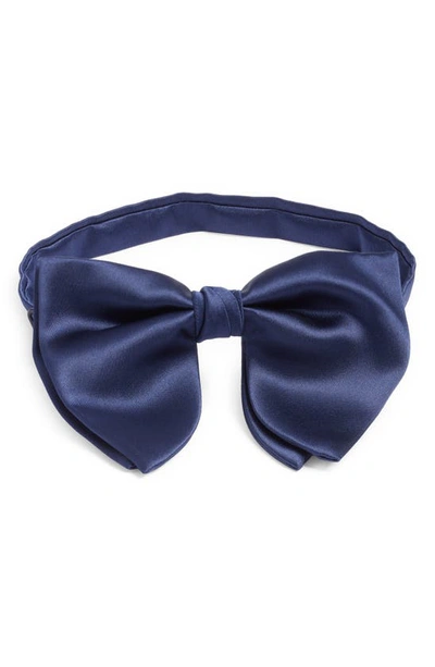 Clifton Wilson Navy Silk Butterfly Bow Tie In Blue
