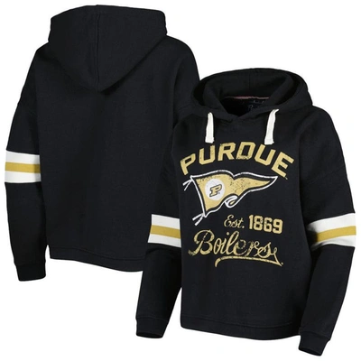 Pressbox Black Purdue Boilermakers Super Pennant Pullover Hoodie