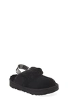 Ugg Kids' Funkette Water Resistant Genuine Shearling Trim Clog In Black