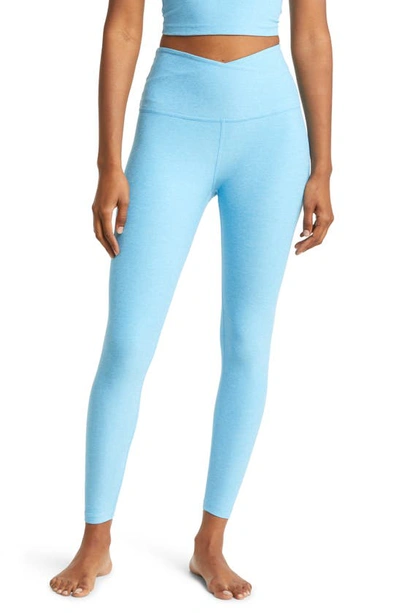 Beyond Yoga At Your Leisure High Waist Leggings In Waterfall Blue Heather