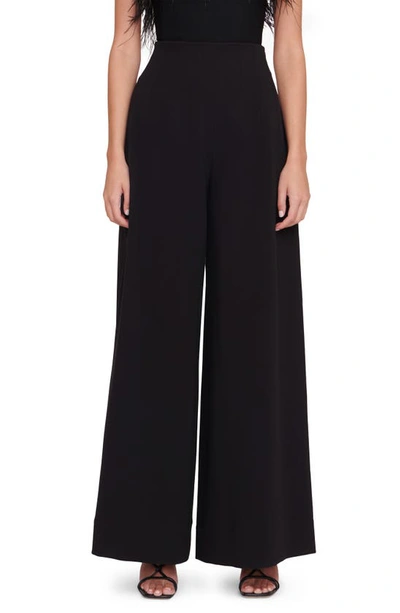 Staud Caleb High Waist Wide Leg Trousers In Black