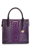 Brahmin Small Caroline Croc Embossed Leather Satchel In Ultraviolet
