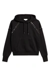 Alexander Mcqueen Eyelets Hooded Sweatshirt In Black