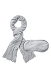 E Marie Travel Blanket And Eye Mask In Heather Light Grey
