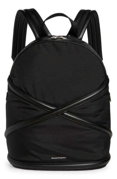 Alexander Mcqueen The Harness Nylon Backpack In Black