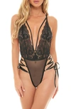 Oh La La Cheri Sloane Lace Up Teddy In Black