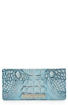 Brahmin 'ady' Croc Embossed Continental Wallet In Artic Blue