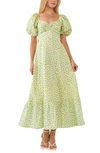 Free The Roses Floral Print Cotton Maxi Dress In Yellow Multi