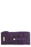 Brahmin Credit Card Melbourne Embossed Leather Wallet In Purplepotion
