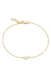 Made By Mary Single Freshwater Pearl Bracelet In Gold