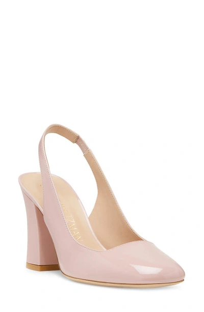 Stuart Weitzman Crvblock 85 Slingback Pump In Ballet Patent