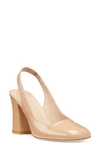 Stuart Weitzman Curveblock Patent Slingback Pumps In Adobe Patent