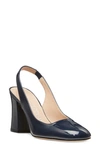 Stuart Weitzman Crvblock 85 Slingback Pump In Nice Blue