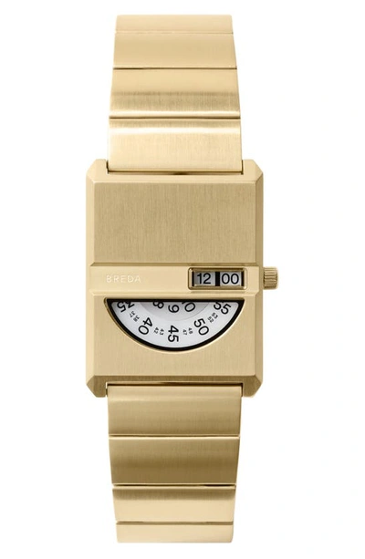 Breda Pulse Tandem Stainless Steel Bracelet Watch, 26mm In Gold