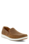 Ecco Lite Moc Toe Slip-on In Camel/ Cognac