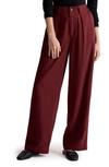 Madewell Drapeweave Neale Straight Leg Pants In Cabernet