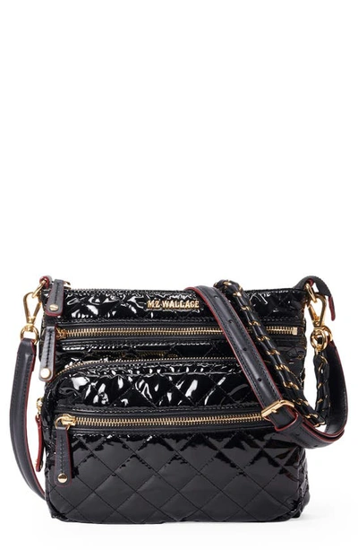 Mz Wallace Downtown Crosby Crossbody Bag In Black Lacquer