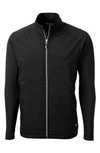 Cutter & Buck Adapt Eco Knit Hybrid Recycled Mens Full Zip Jacket In Black