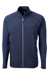 Cutter & Buck Recycled Polyester Woven Jacket In Navy Blue