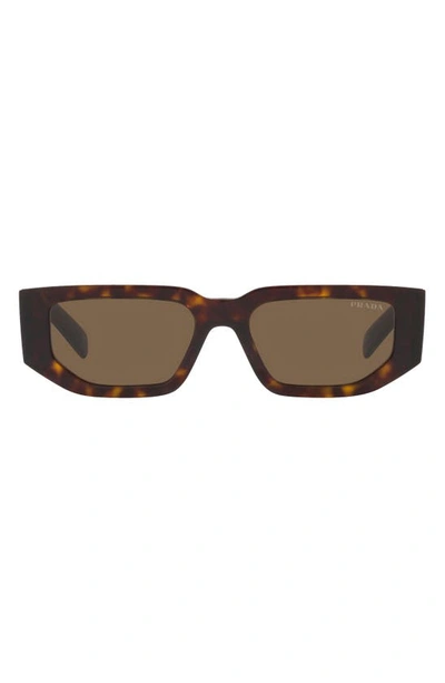 Prada 56mm Rectangular Sunglasses In Tortoise