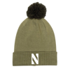 UNDER ARMOUR UNDER ARMOUR  GREEN NORTHWESTERN WILDCATS FREEDOM COLLECTION CUFFED KNIT HAT WITH POM