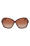 TOM FORD TOM FORD ROSEMIN 64MM GRADIENT OVERSIZE BUTTERFLY SUNGLASSES