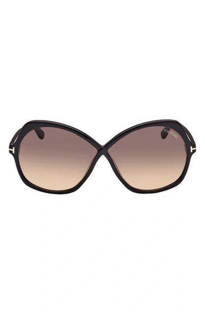 Tom Ford Rosemin Ft1013 01b Butterfly Sunglasses In Grey