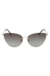 Tom Ford Anais 62mm Cat Eye Sunglasses In Shiny Rose Gold/ Smoke