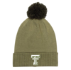 UNDER ARMOUR UNDER ARMOUR  GREEN TEXAS TECH RED RAIDERS FREEDOM COLLECTION CUFFED KNIT HAT WITH POM