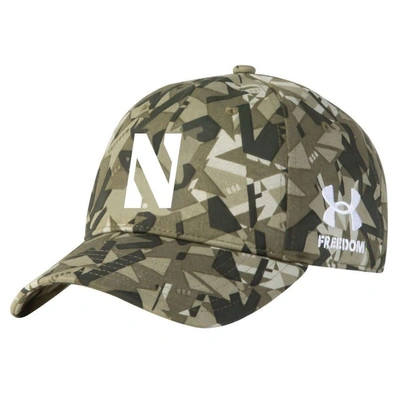 UNDER ARMOUR UNDER ARMOUR  CAMO NORTHWESTERN WILDCATS FREEDOM COLLECTION ADJUSTABLE HAT