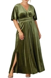 Kiyonna Verona Velvet Gown In Olive