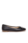 Bernardo Gwynn Leather Bow Ballerina Flats In Black